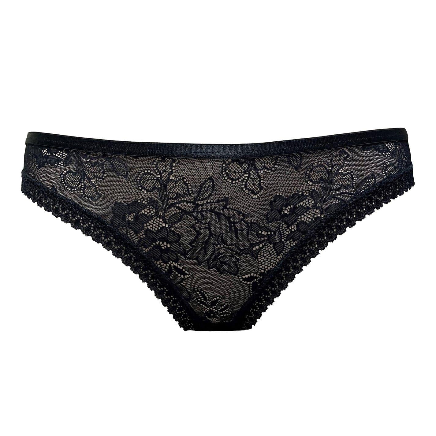 Black-White-Nude - Back - Be You Womens-Ladies Floral Microfibre Brazilian Briefs (Pack of 3)
