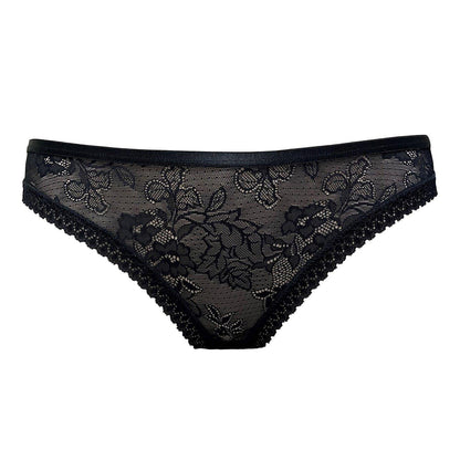 Black-White-Nude - Back - Be You Womens-Ladies Floral Microfibre Brazilian Briefs (Pack of 3)
