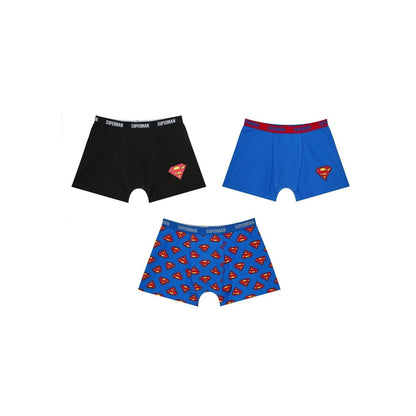Blue-Red-Black - Front - Superman Mens Stretch Boxer Shorts (Pack of 3)