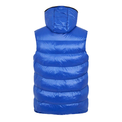 Blue - Back - Born Rich Mens Mateo Quilted Hooded Gilet
