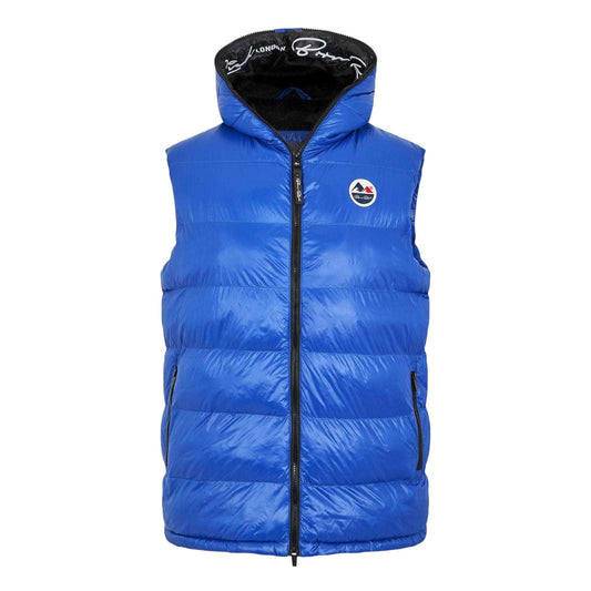 Blue - Front - Born Rich Mens Mateo Quilted Hooded Gilet