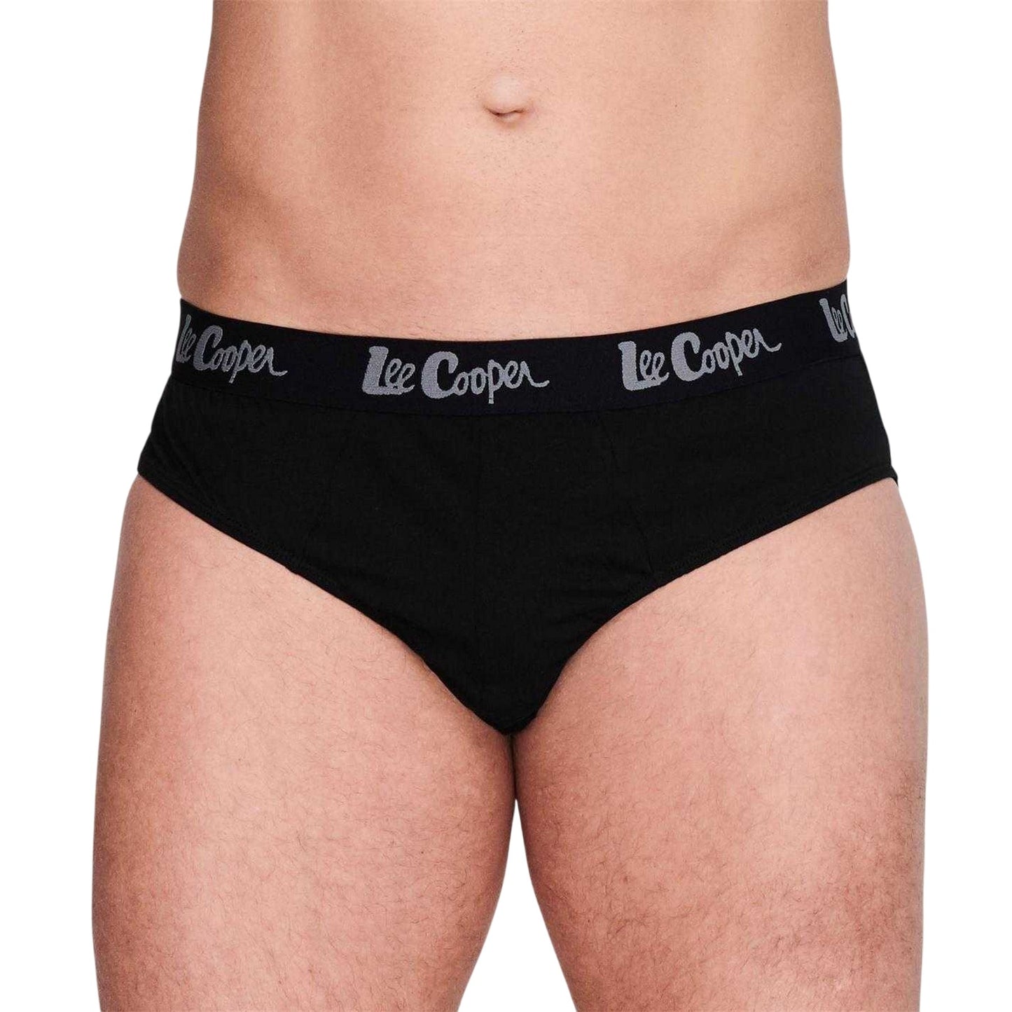 Black-Grey-Charcoal Marl - Back - Lee Cooper Mens Comfort Briefs (Pack of 5)