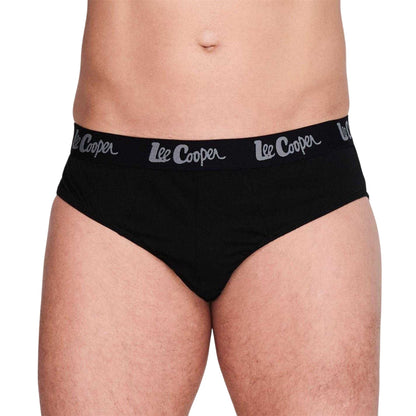 Black-Grey-Charcoal Marl - Back - Lee Cooper Mens Comfort Briefs (Pack of 5)