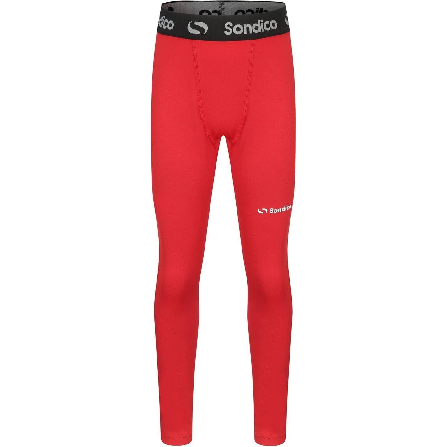 Red - Front - Sondico Boys Core Base Layer Bottoms