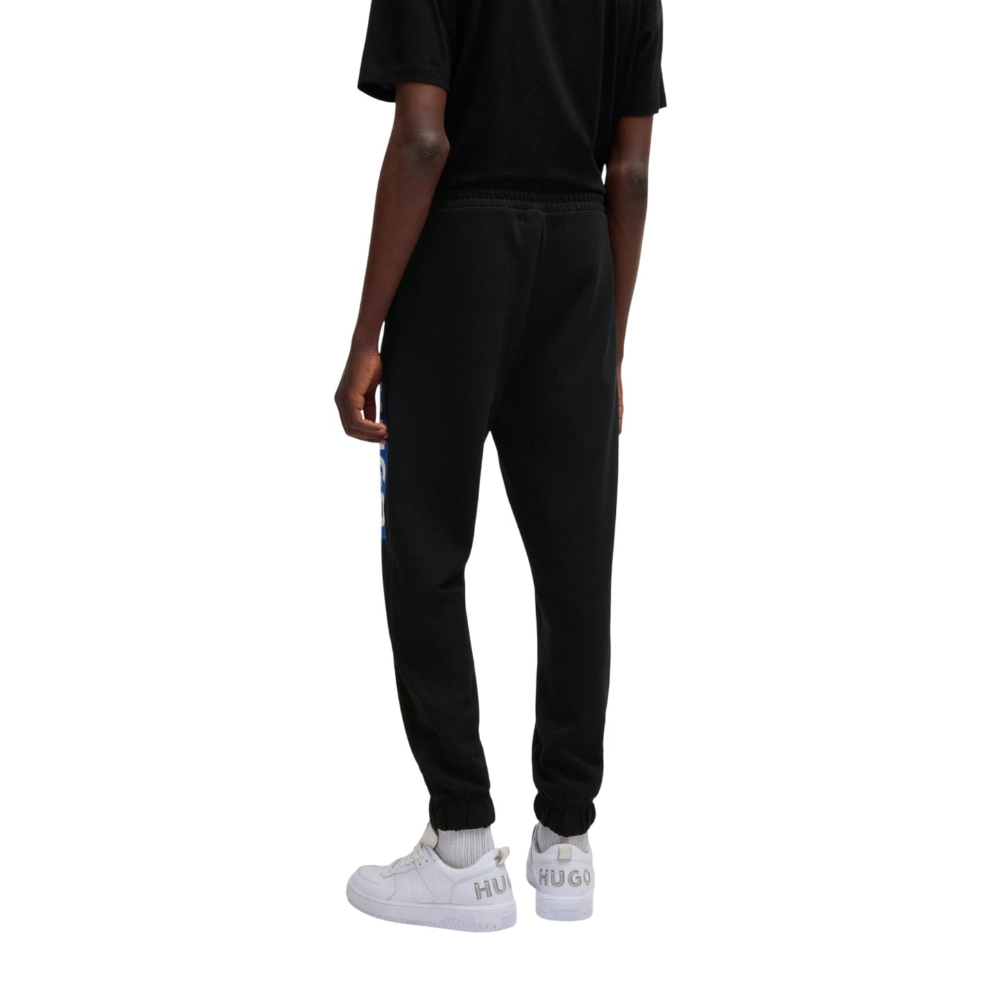 Black - Back - Boss Mens Nuram Logo Cuffed Jogging Bottoms