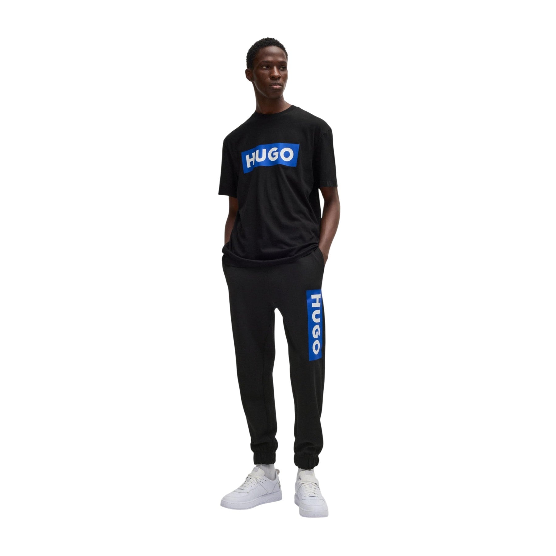Black - Lifestyle - Boss Mens Nuram Logo Cuffed Jogging Bottoms