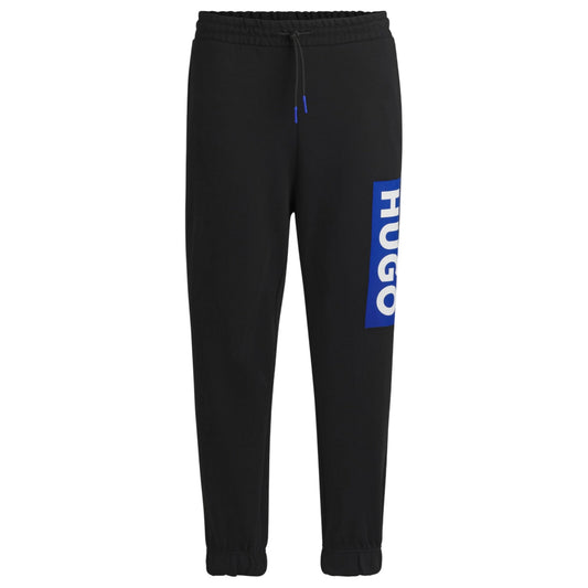 Black - Front - Boss Mens Nuram Logo Cuffed Jogging Bottoms