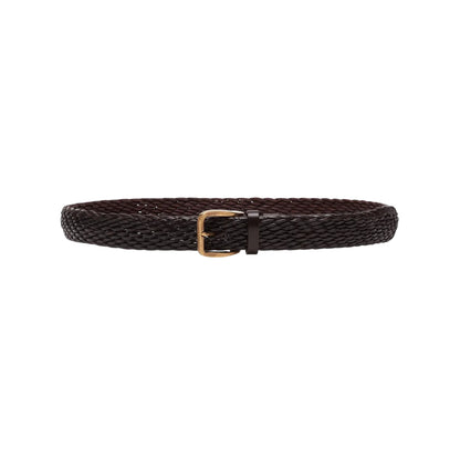 Chocolate - Front - Osprey Mens Dean Plaited Leather Belt