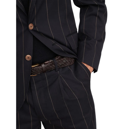 Chocolate - Back - Osprey Mens Dean Plaited Leather Belt