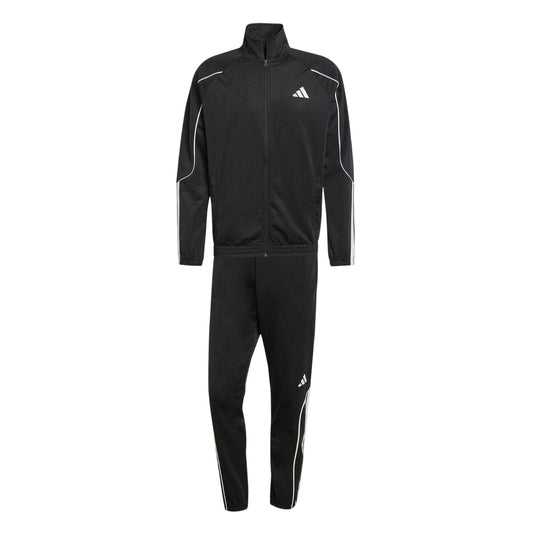 Black-Off White - Front - Adidas Mens Stadium 3 Stripes Funnel Neck Tracksuit
