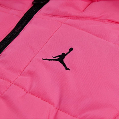 Pink Glow - Side - Nike Childrens-Kids Padded Hooded Regular Puffer Jacket