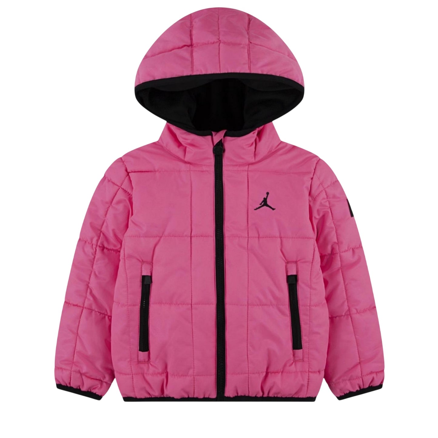 Pink Glow - Front - Nike Childrens-Kids Padded Hooded Regular Puffer Jacket