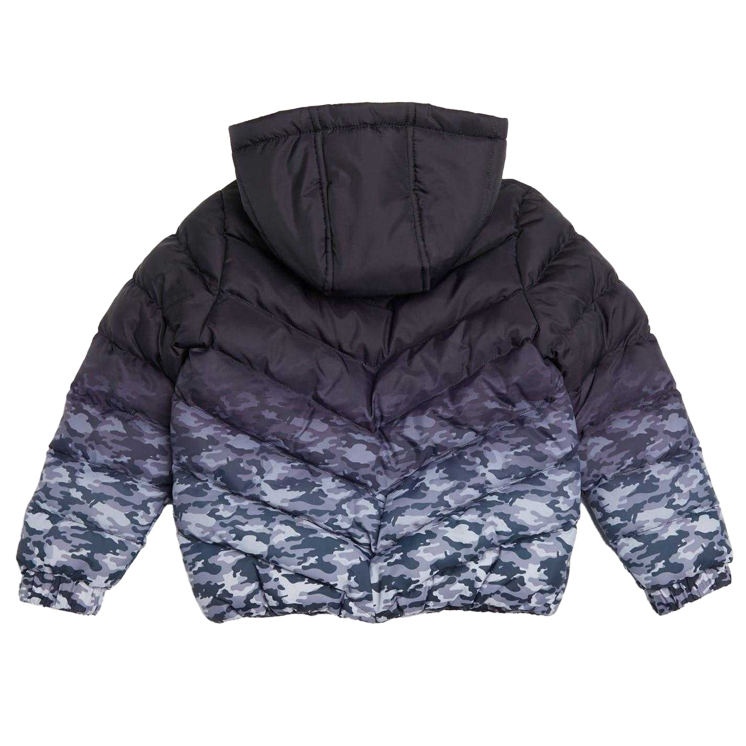 Black Camo - Back - Firetrap Childrens-Kids Ombre Puffer Jacket