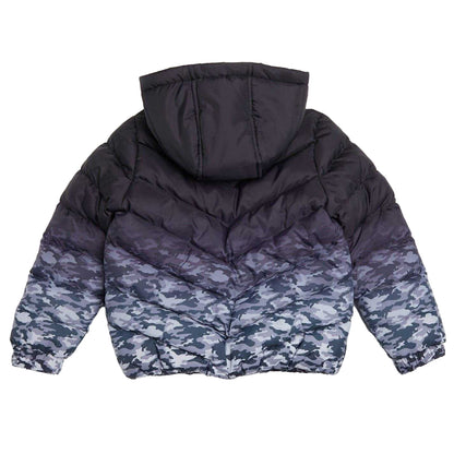 Black Camo - Back - Firetrap Childrens-Kids Ombre Puffer Jacket