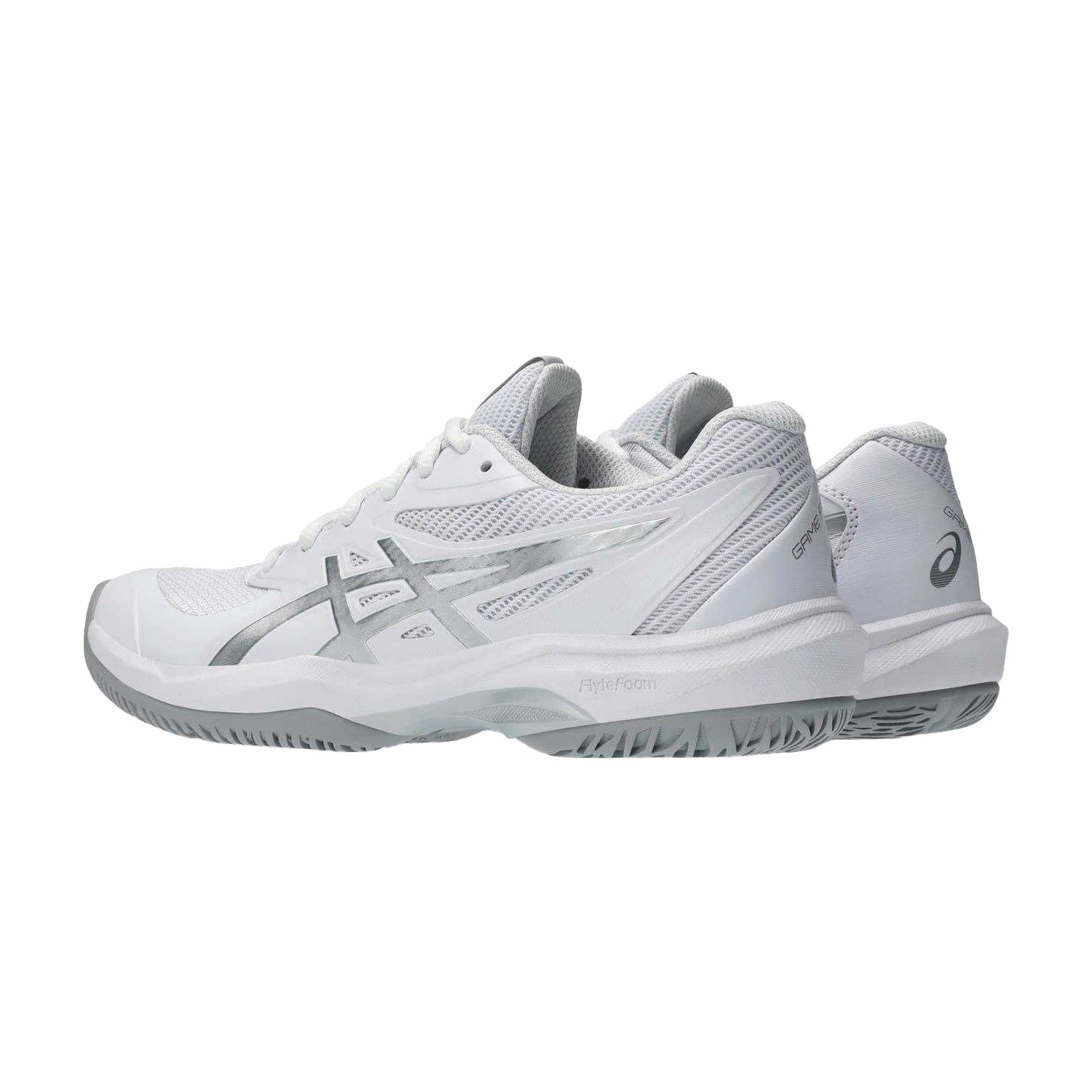 White-Silver - Back - Asics Womens-Ladies Game Tennis Shoes