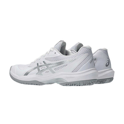 White-Silver - Back - Asics Womens-Ladies Game Tennis Shoes