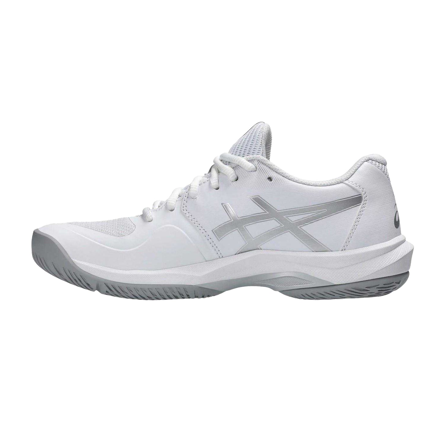 White-Silver - Side - Asics Womens-Ladies Game Tennis Shoes