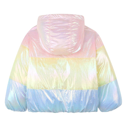 Multicoloured - Back - Billieblush Childrens-Kids Colour Block Regular Puffer Jacket