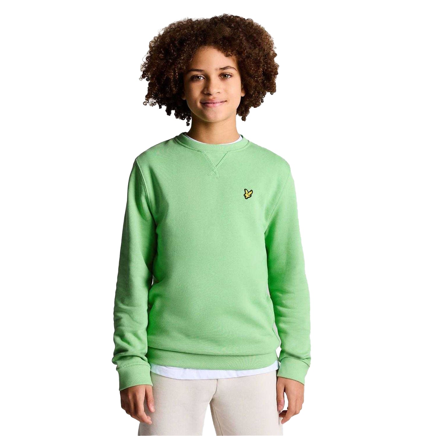 Green - Back - Lyle & Scott Childrens-Kids Crew Neck Sweatshirt
