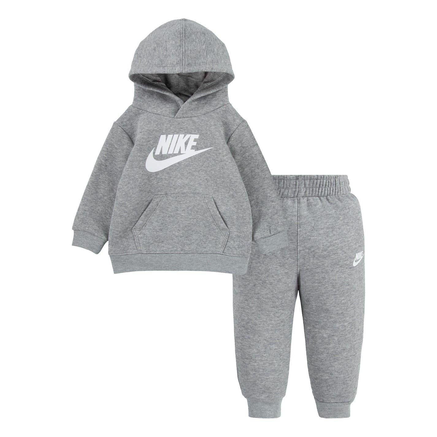 Grey - Front - Nike Baby Swoosh Fleece Tracksuit