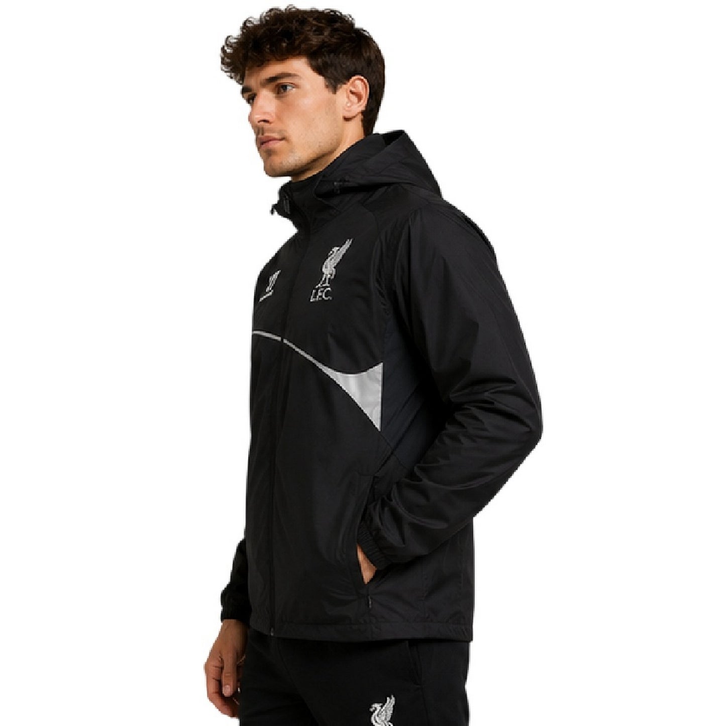 Black - Side - Warrior Mens Liverpool FC Lightweight Training Hooded Jacket