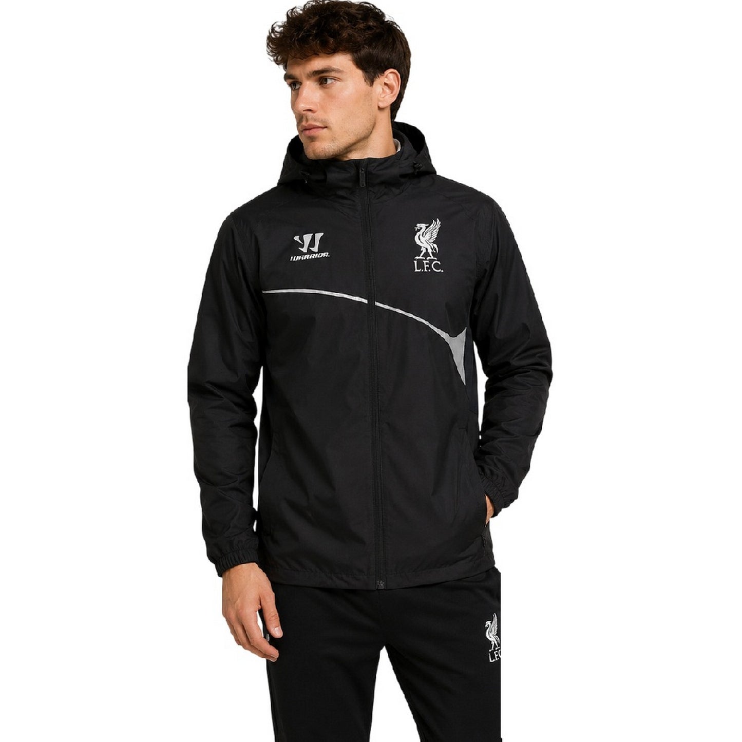 Black - Lifestyle - Warrior Mens Liverpool FC Lightweight Training Hooded Jacket