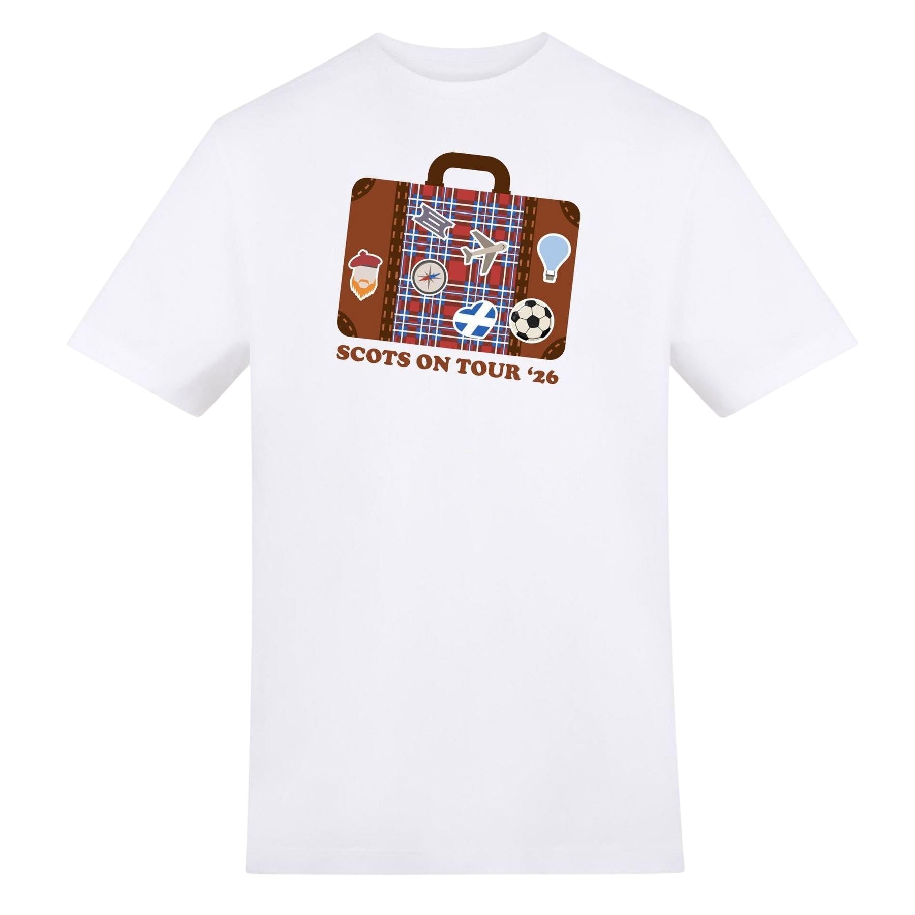 White - Front - AWD Unisex Adult Scotland T-Shirt