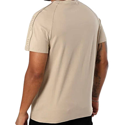 Beige - Back - Hugo Mens Logo Taped T-Shirt