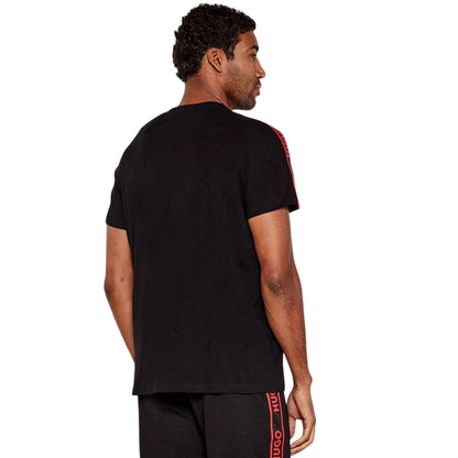 Black - Back - Hugo Mens Logo Taped T-Shirt