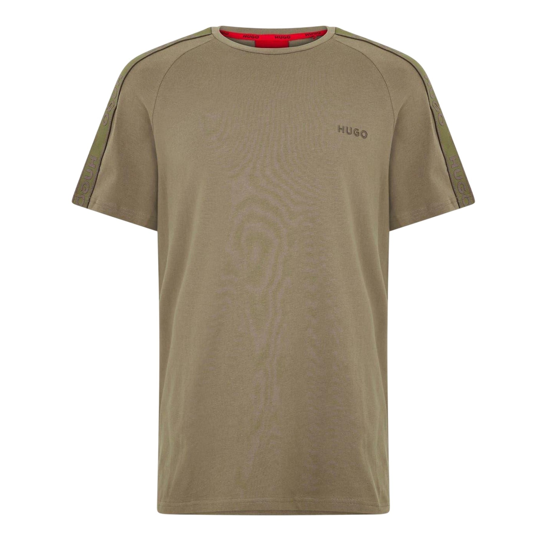 Beige - Front - Hugo Mens Logo Taped T-Shirt