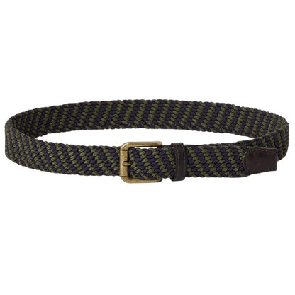 Green-Navy - Front - Osprey Mens Warren Woven Leather Trim Belt