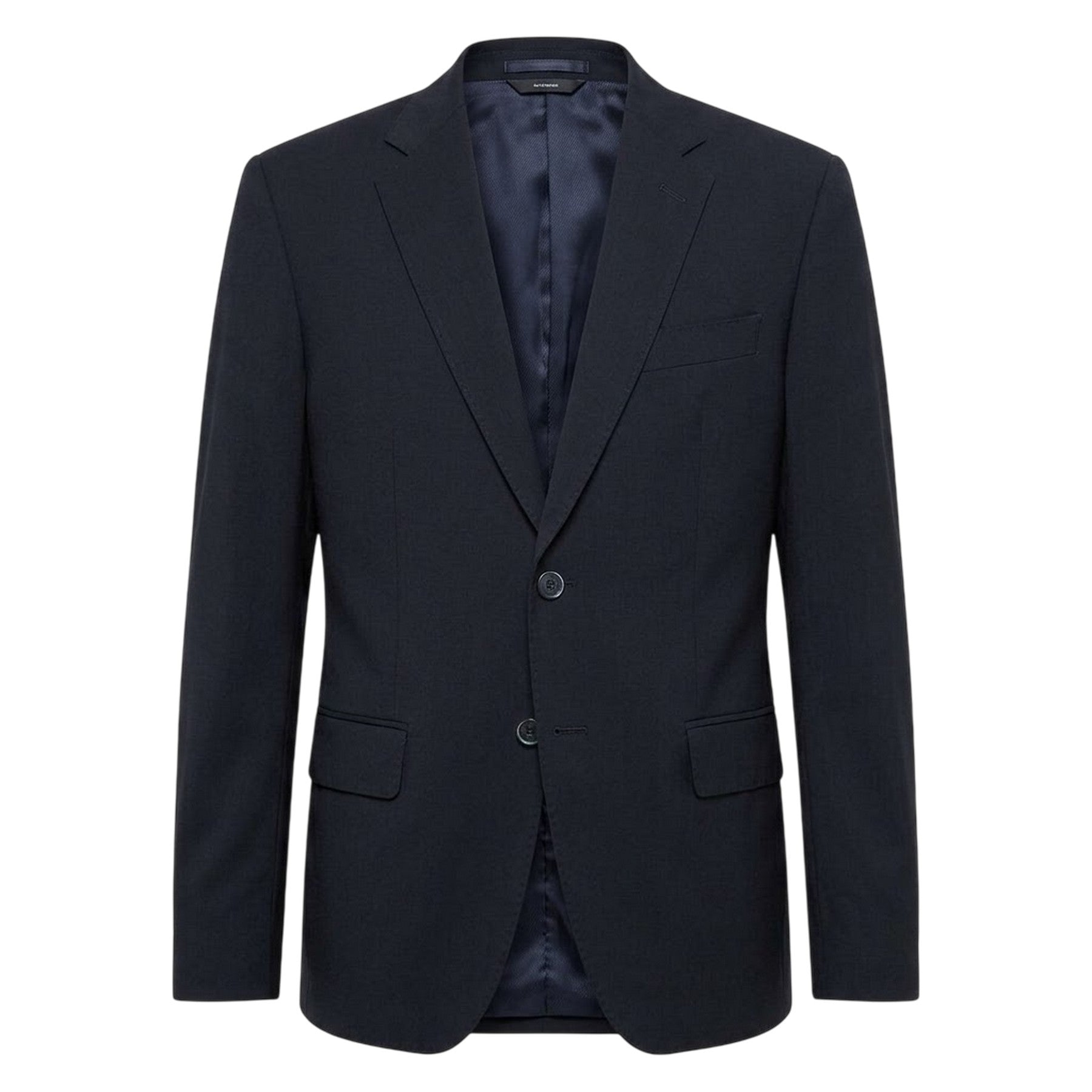 Dark Blue - Front - Boss Mens Solid Chest Pocket Suit Jacket