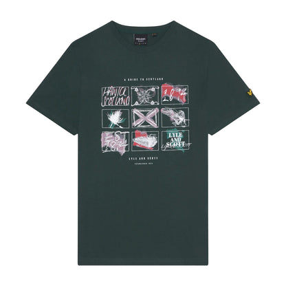 Green - Front - Lyle & Scott Mens A Guide To Scotland Graphic T-Shirt