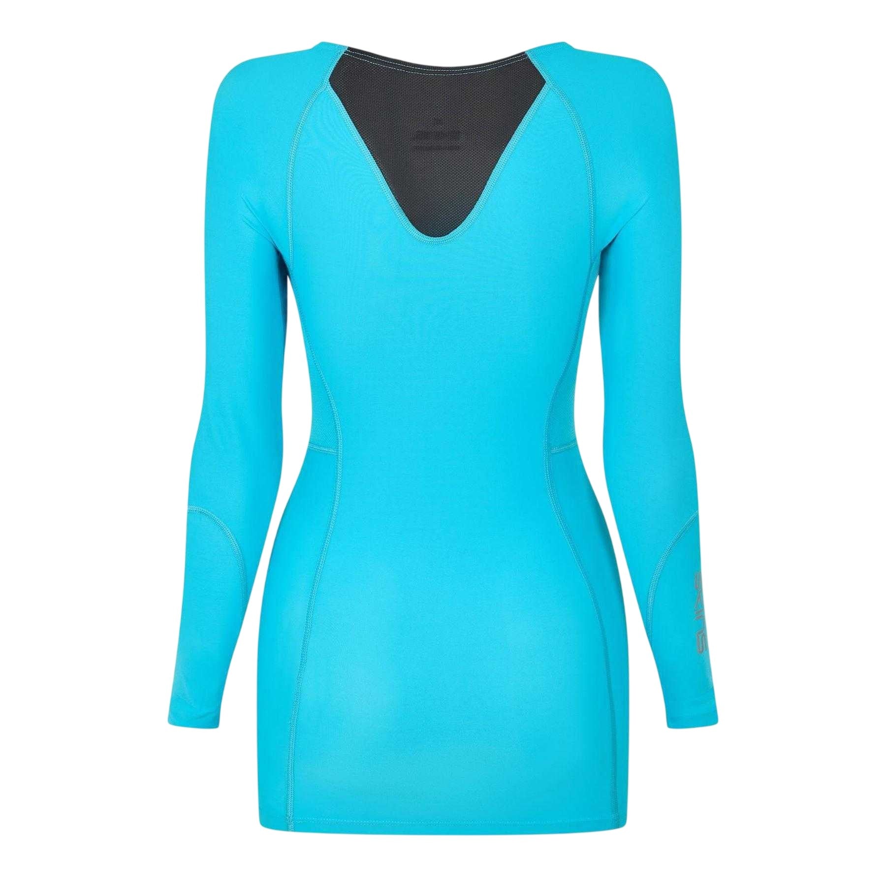 Blue - Back - Skins Womens-Ladies Series-3 Base Layer Top