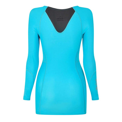 Blue - Back - Skins Womens-Ladies Series-3 Base Layer Top