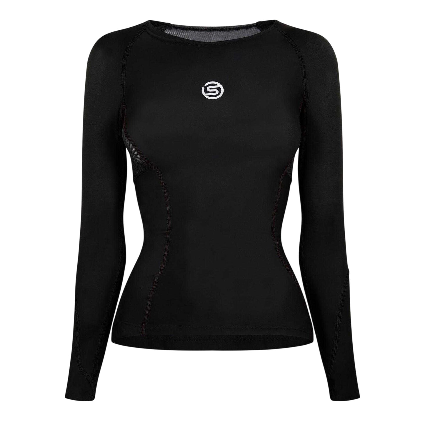 Black - Front - Skins Womens-Ladies Series-3 Base Layer Top