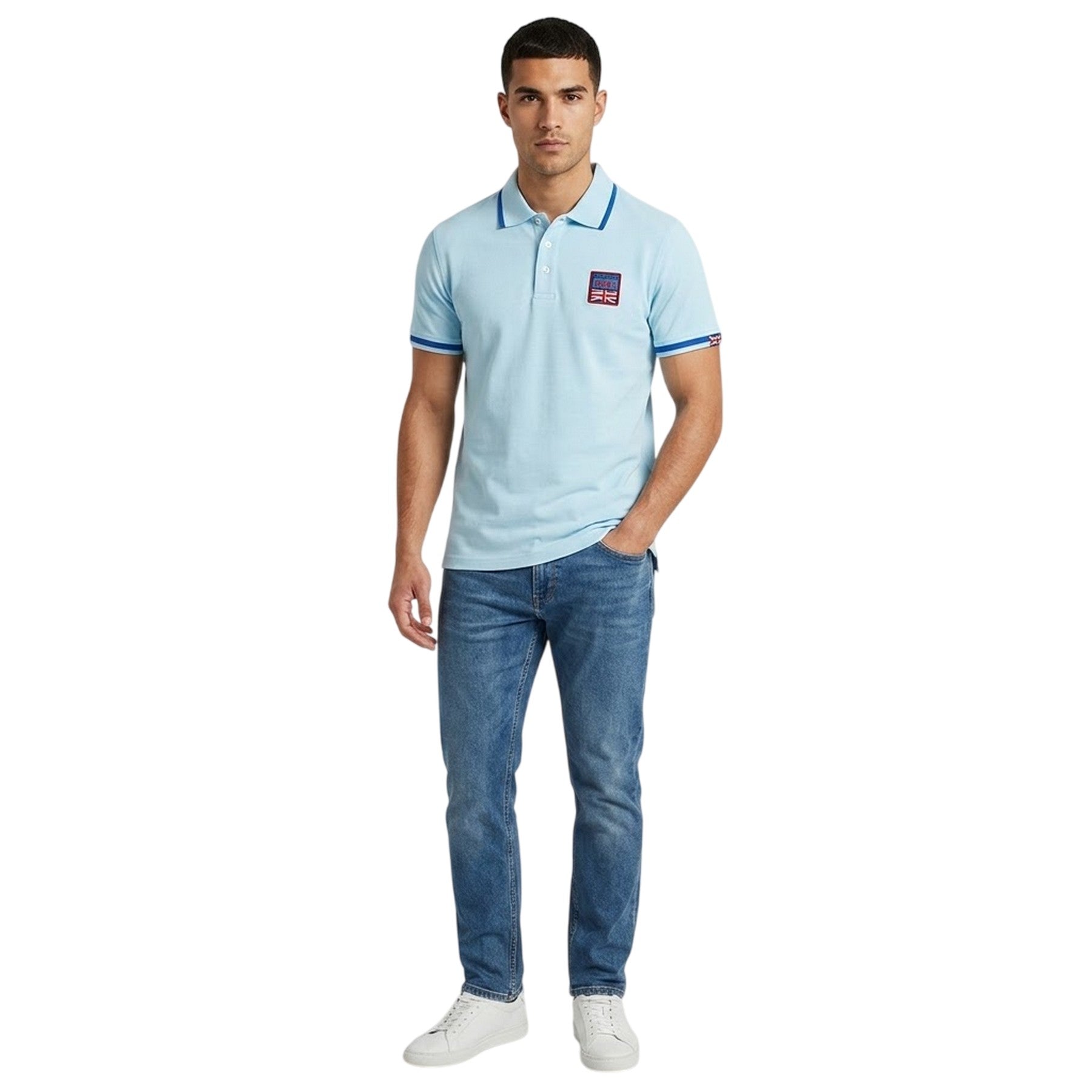 Blue Cielo - Lifestyle - Aquascutum Mens Embroidered Patch Polo Shirt