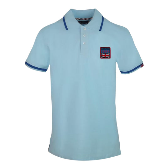 Blue Cielo - Front - Aquascutum Mens Embroidered Patch Polo Shirt