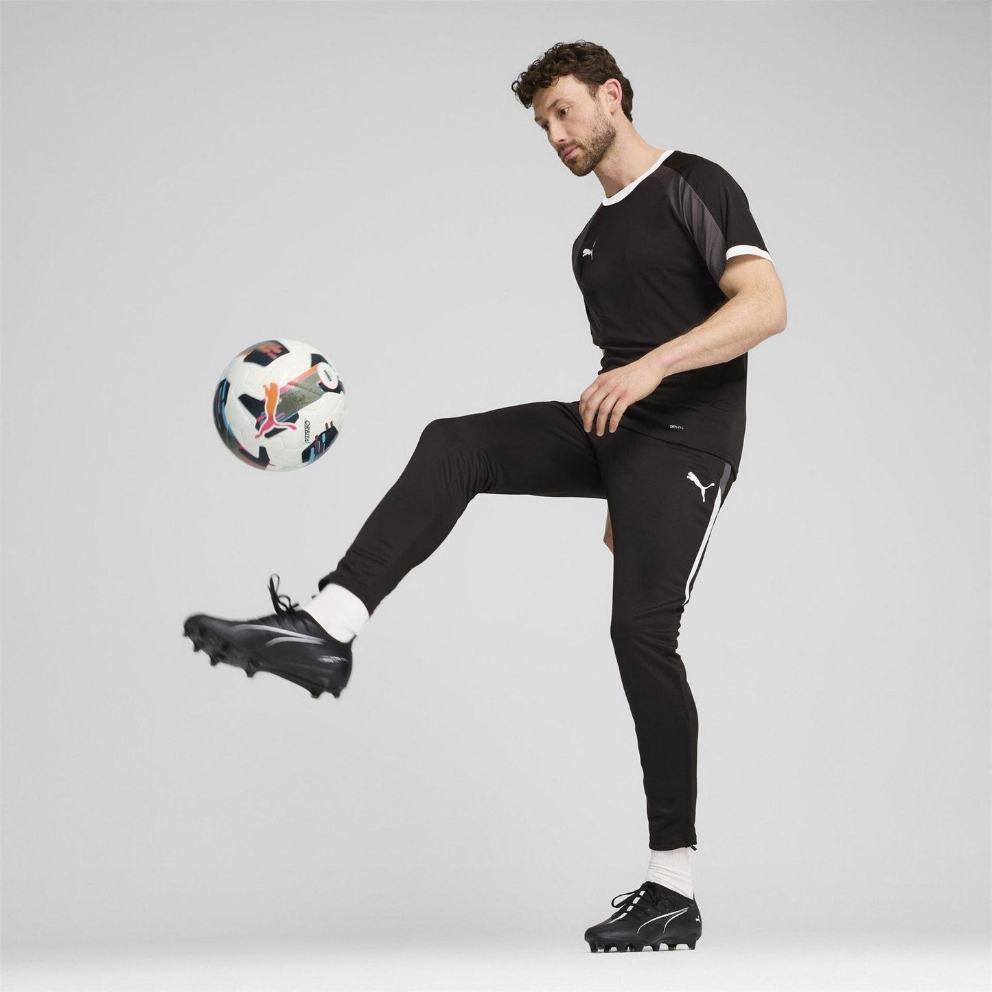 Black-White-Ash - Pack Shot - Puma Mens Individualliga Tailored T-Shirt
