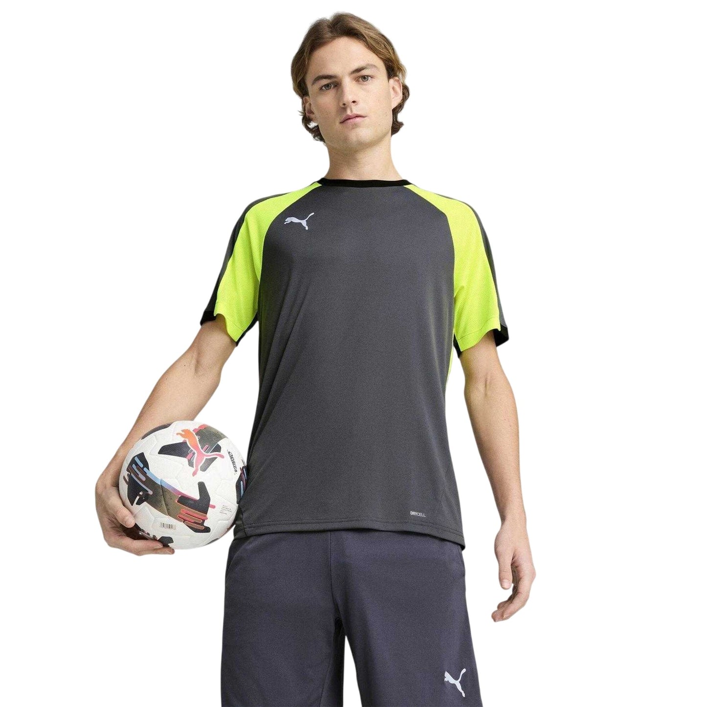 Grey-Yellow - Lifestyle - Puma Mens Individualliga Tailored T-Shirt