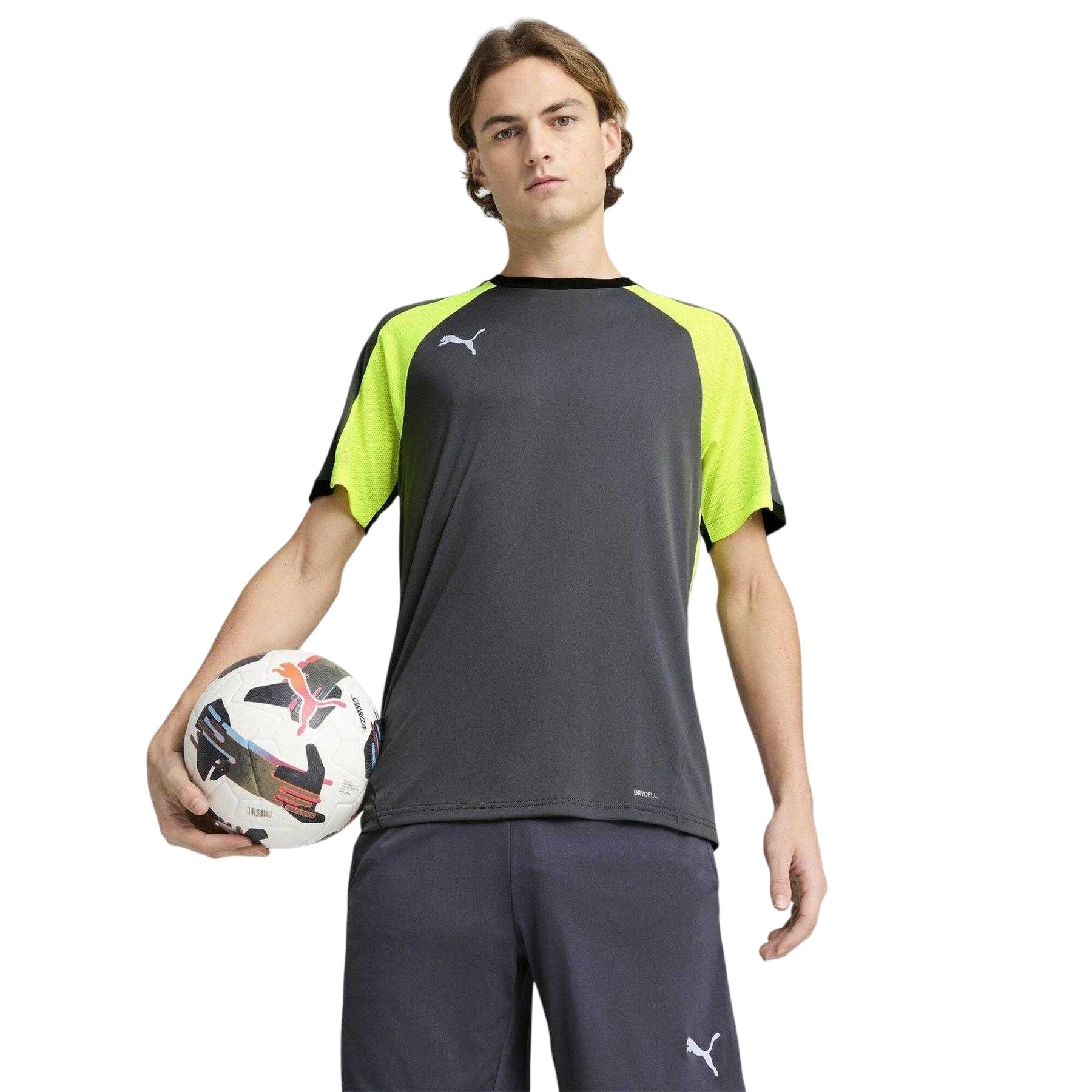 Grey-Yellow - Lifestyle - Puma Mens Individualliga Tailored T-Shirt