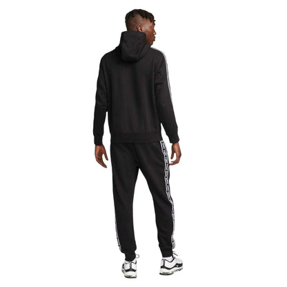 Black-White - Back - Nike Mens Club Fleece Hooded Tracksuit