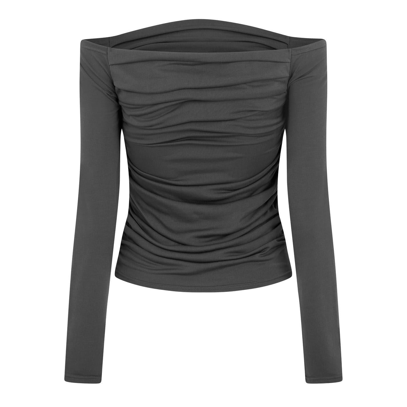 Folkstone Grey - Back - Jack Wills Womens-Ladies Ruched Bardot Top