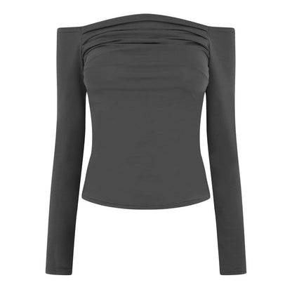 Folkstone Grey - Front - Jack Wills Womens-Ladies Ruched Bardot Top
