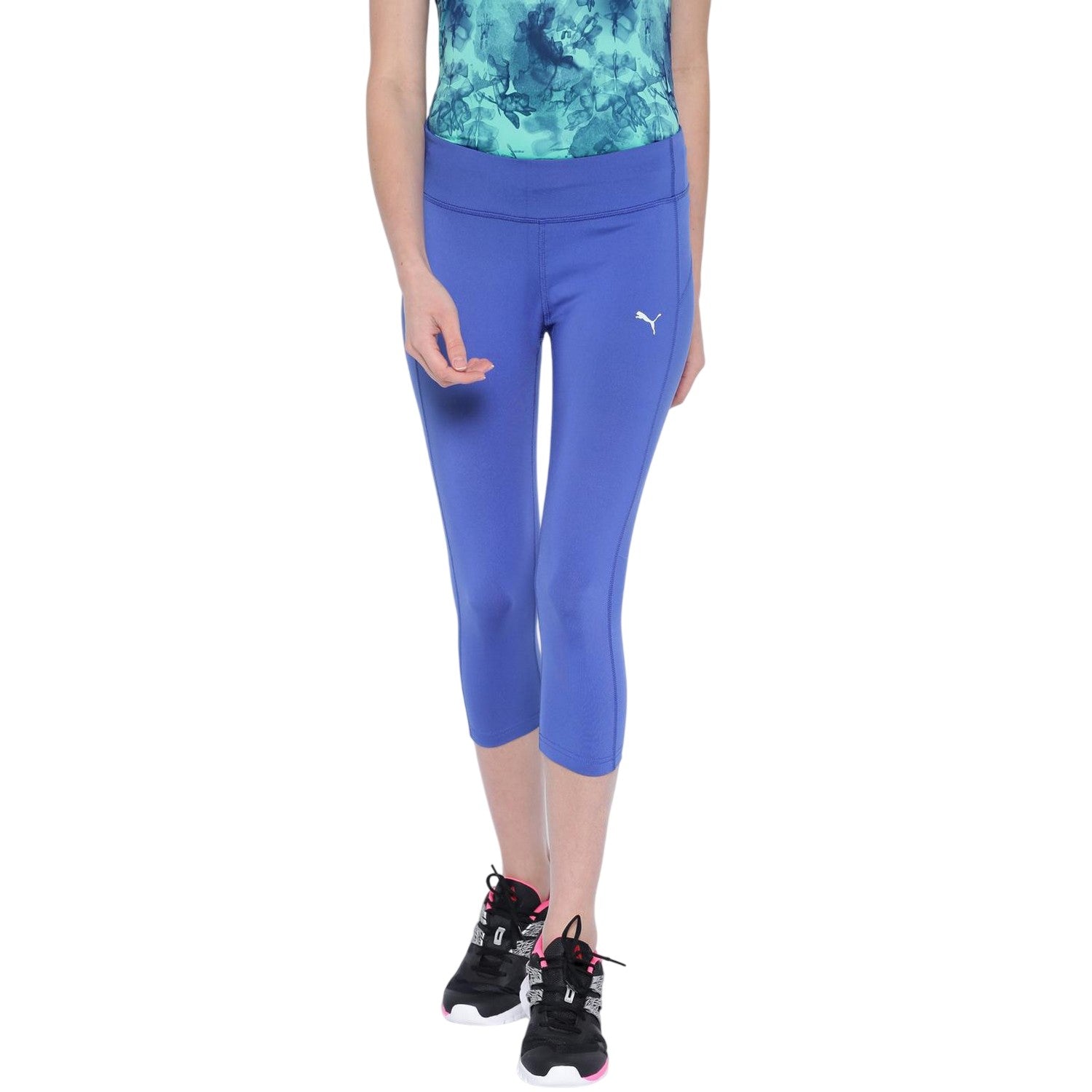 Blue - Side - Puma Womens-Ladies Performance Tight 3-4 Leggings