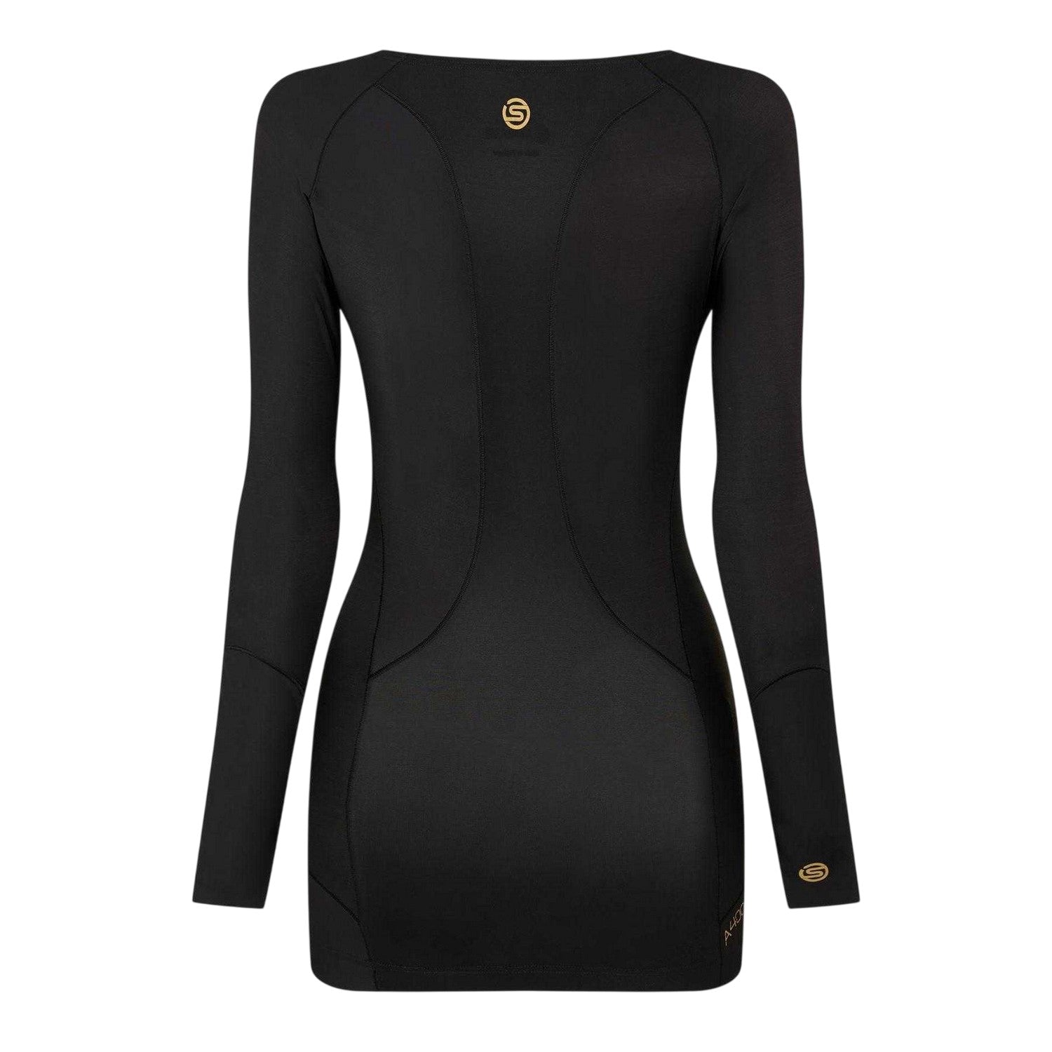 Black - Back - Skins Womens-Ladies A400 Performance Base Layer Top