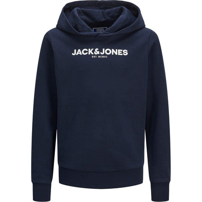 Navy Blazer - Back - Jack And Jones Childrens-Kids Lettering Hooded Long-Sleeved Tracksuit