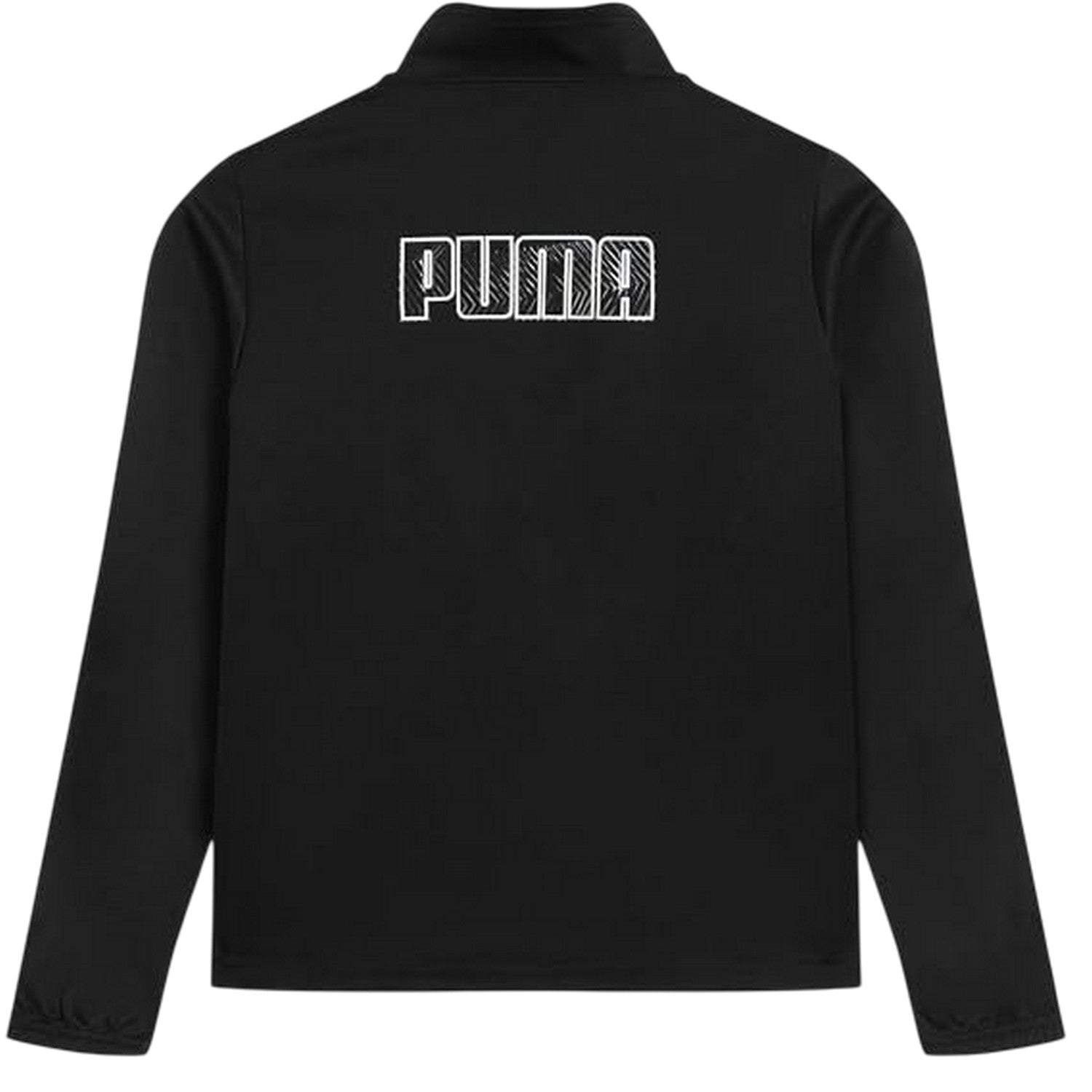 Black-Yellow - Back - Puma Childrens-Kids Finesse Sport Tracksuit