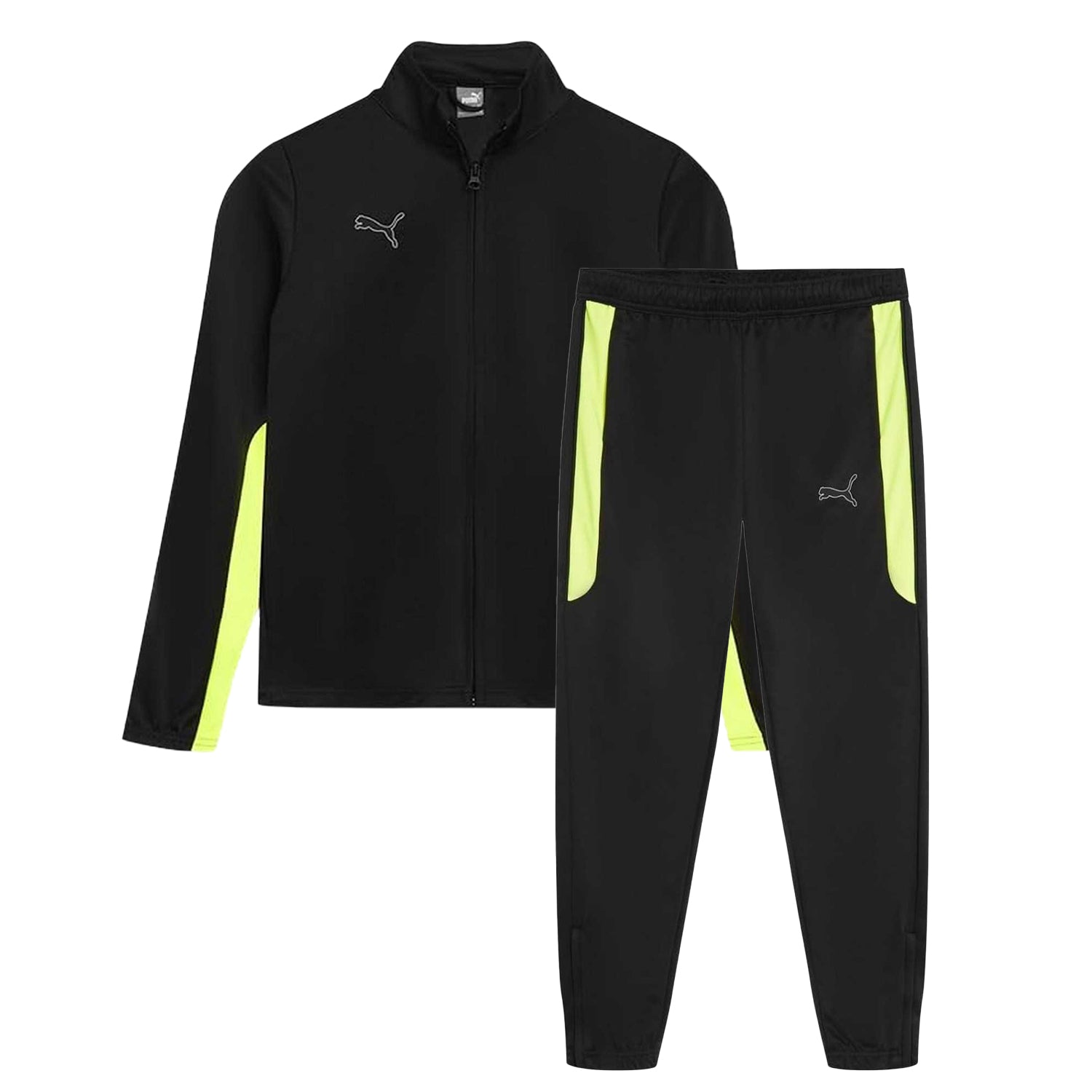 Black-Yellow - Front - Puma Childrens-Kids Finesse Sport Tracksuit