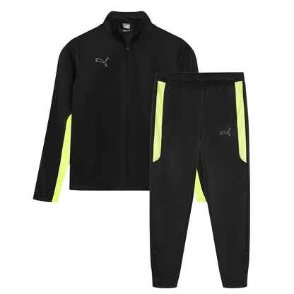 Black-Yellow - Front - Puma Childrens-Kids Finesse Sport Tracksuit